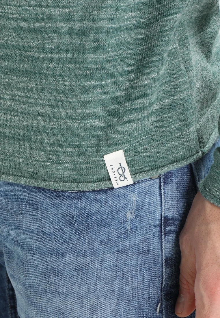 Pier OneStickad Tröja - Mottled Green 7 Pier OneStickad Tröja - Mottled Green - Bild 5