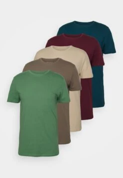 Pier One5 PACK - T-shirt - Bas - Green/beige/khaki