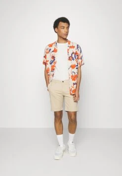 Pier OneSLIM FIT RIBBED T-SHIRT 2 PACK - T-shirt - Bas - White/black