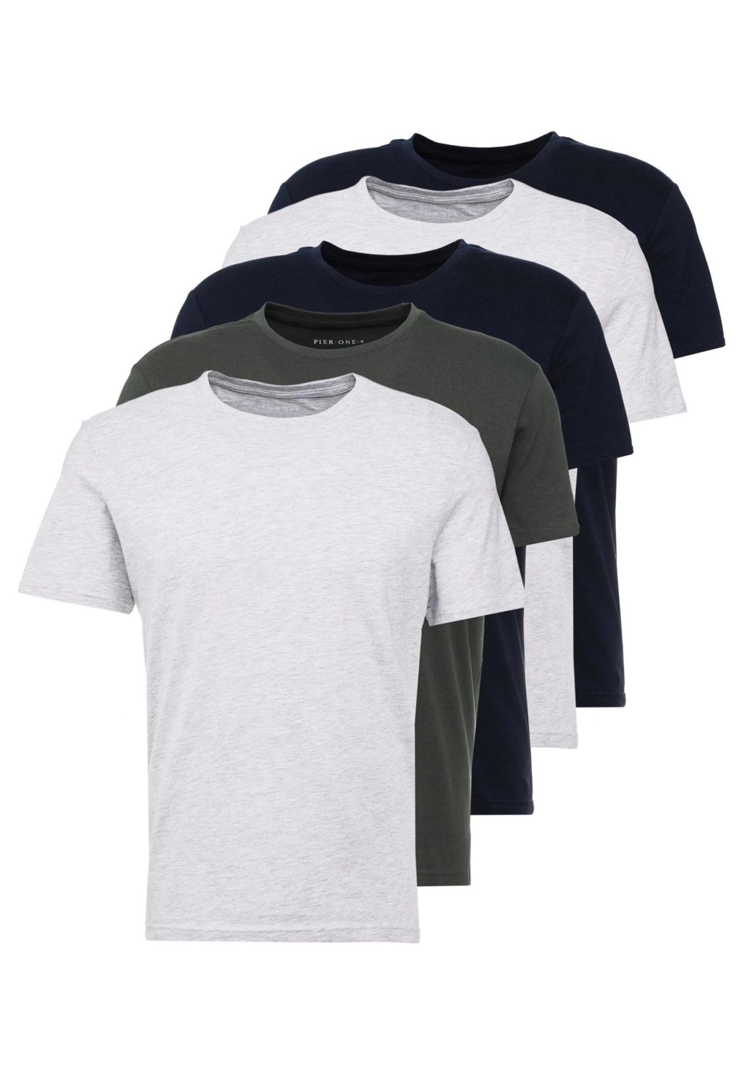 Pier One5 PACK - T-shirt - Bas - Dark Blue/grey/khaki 9 Pier One5 PACK - T-shirt - Bas - Dark Blue/grey/khaki - Bild 7