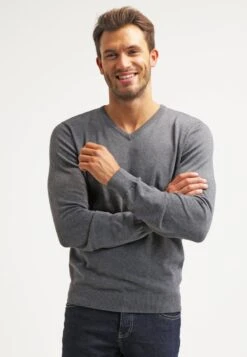 Pier OneStickad Tröja - Dark Grey Melange