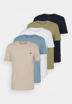 Pier One5 PACK - T-shirt - Bas - Beige/white/light Blue -Macys Butik 66878d61f9284197b4395faece75418c