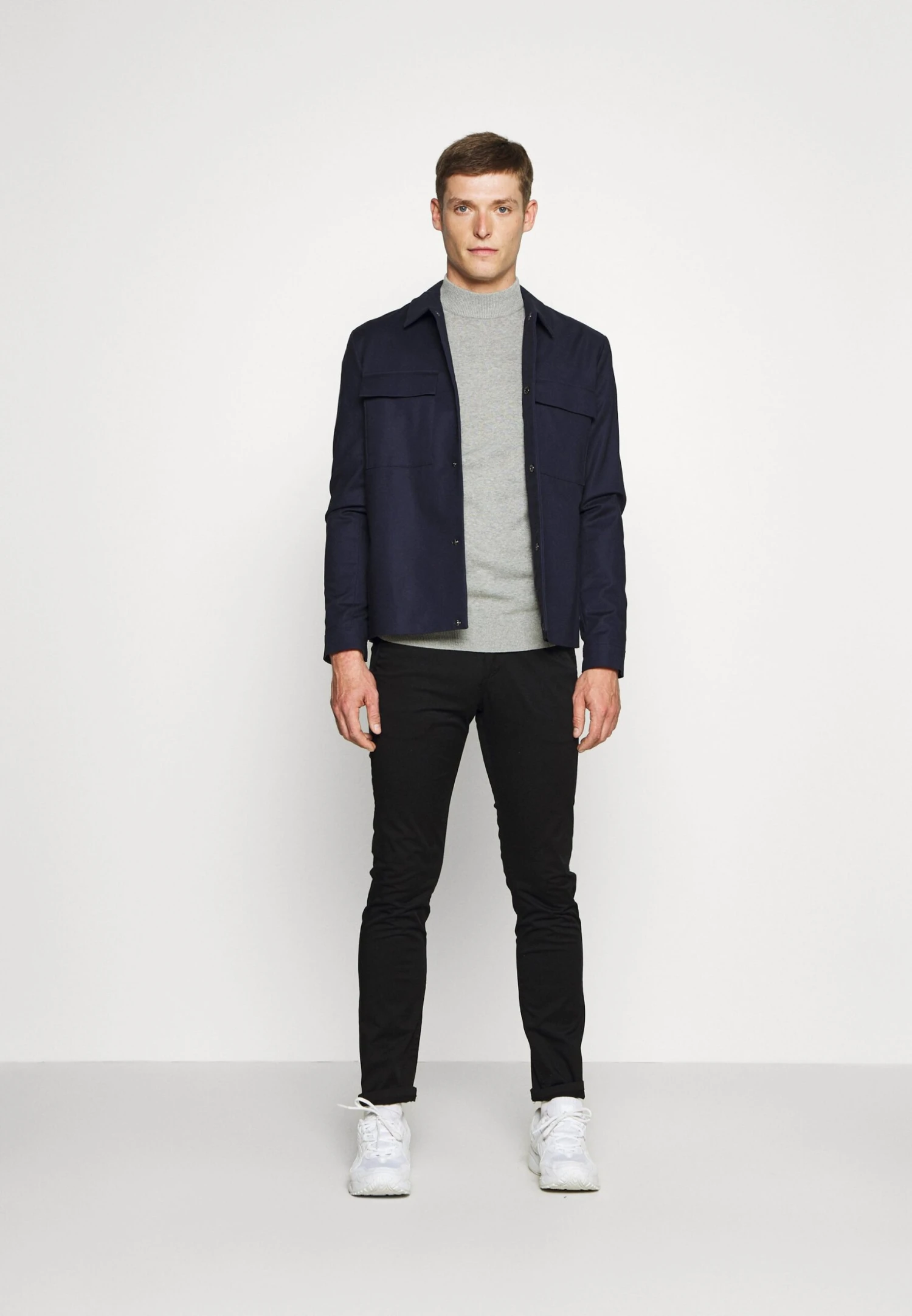 Pier OneStickad Tröja - Mottled Light Grey 4 Pier OneStickad Tröja - Mottled Light Grey - Bild 2