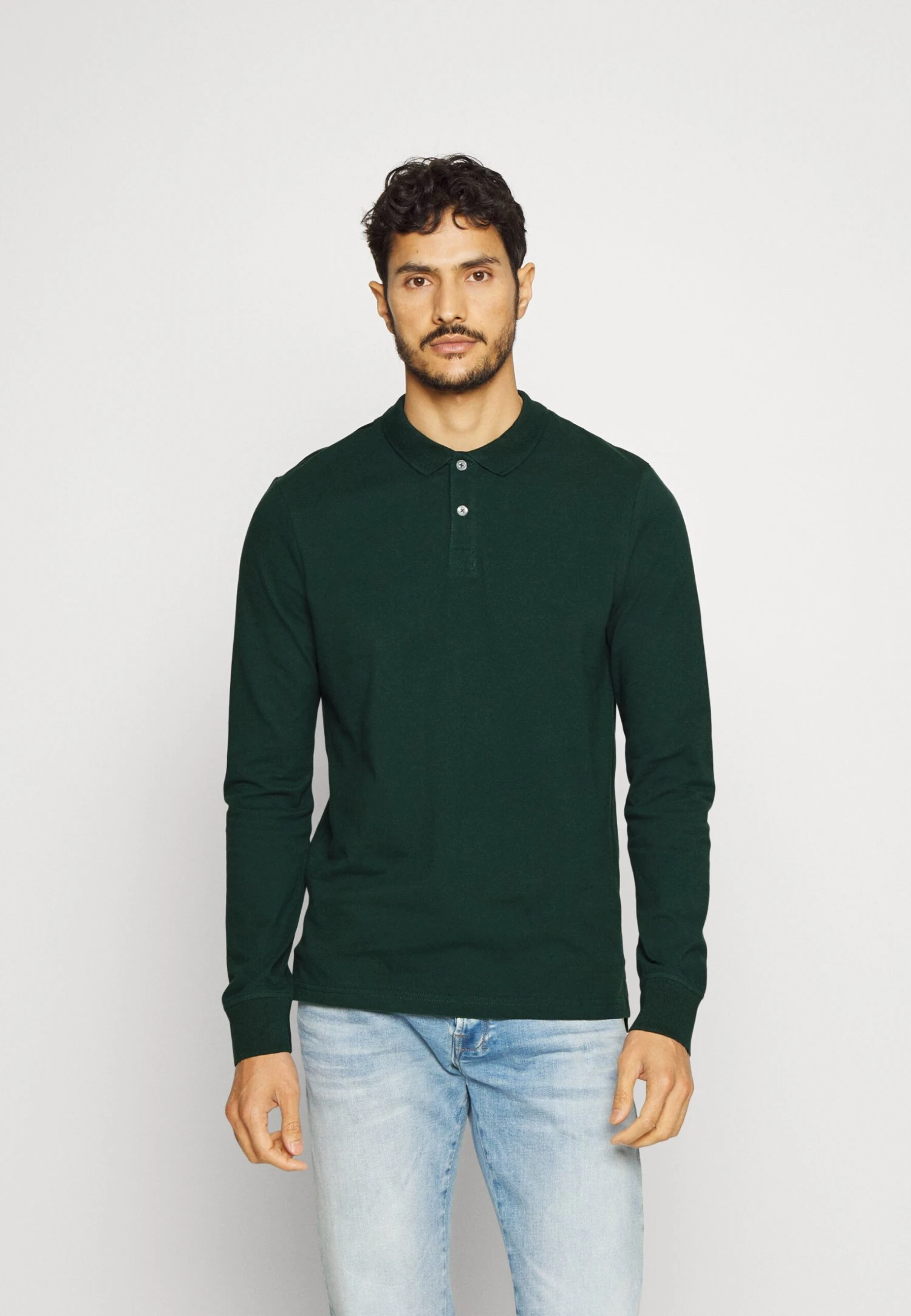 Pier OneLONG SLEEVE 2 PACK - Piké - Dark Grey/khaki 4 Pier OneLONG SLEEVE 2 PACK - Piké - Dark Grey/khaki - Bild 2