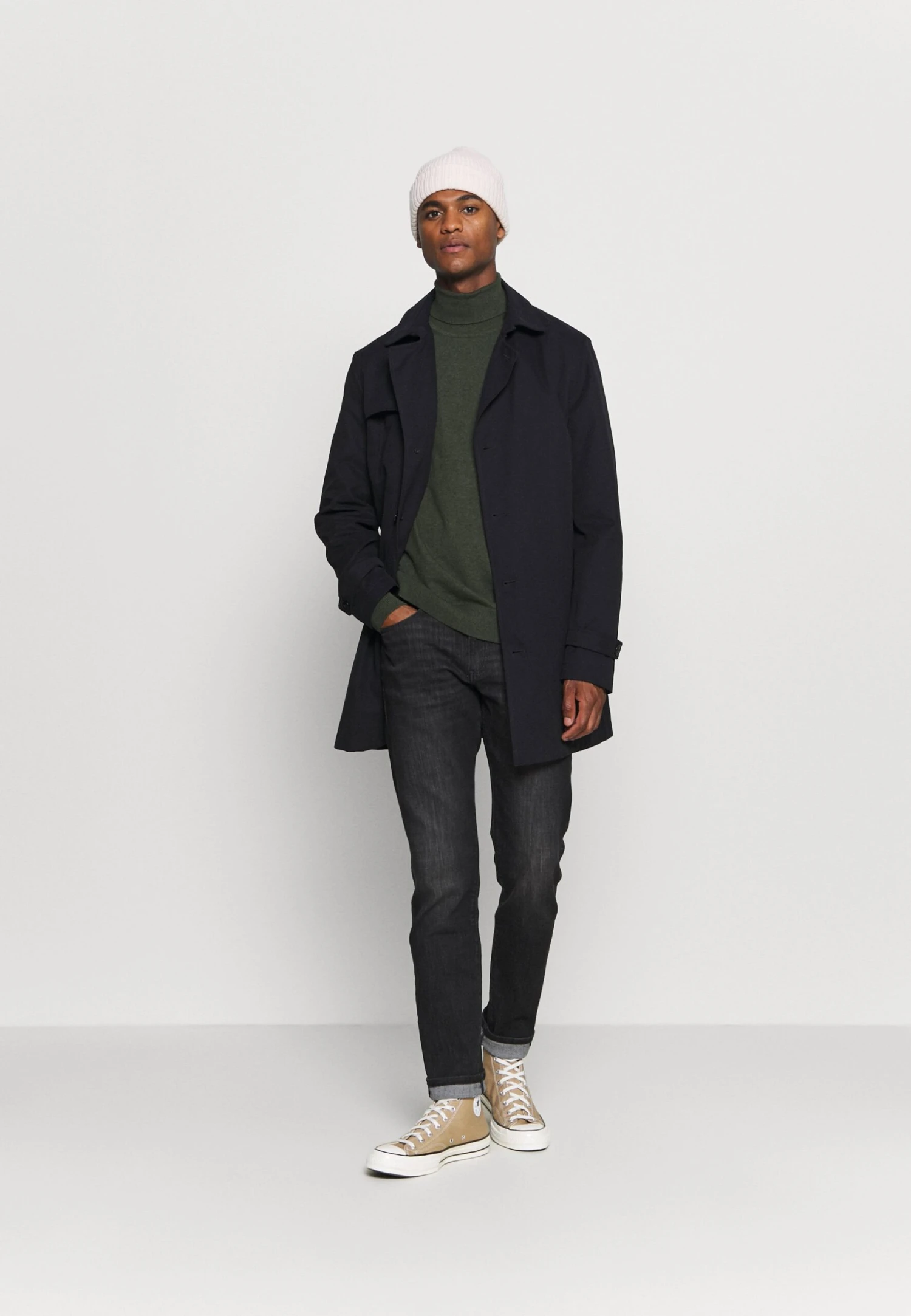 Pier OneStickad Tröja - Mottled Olive 4 Pier OneStickad Tröja - Mottled Olive - Bild 2