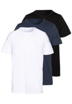 Pier One3 PACK - T-shirt - Bas - Black/white/blue