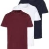 Pier One3 PACK - T-shirt - Bas - White/dark Blue/red -Macys Butik b22996cf8ea74e22b29cab897962d0ba
