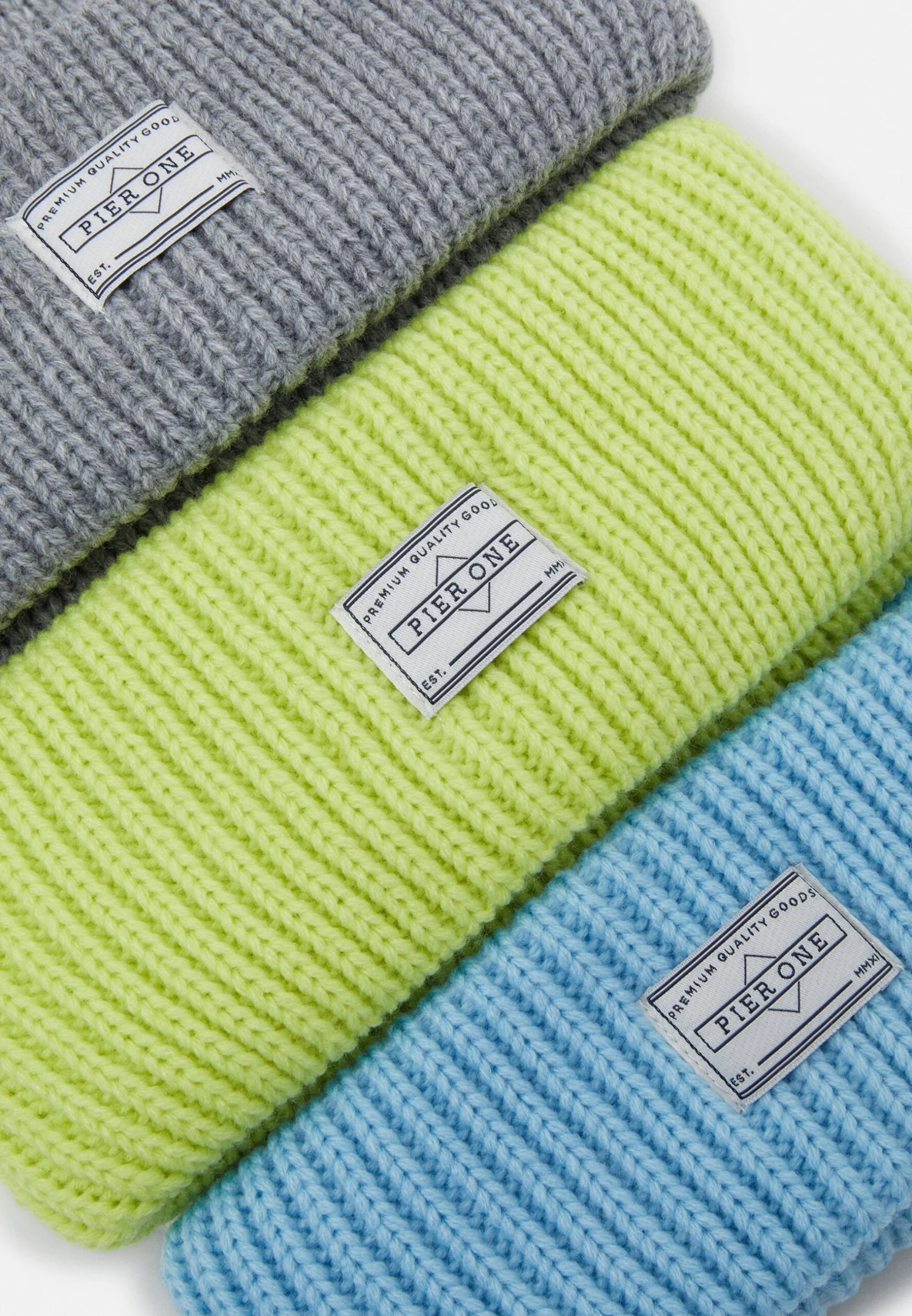 Pier OneUNISEX 3 PACK - Mössa - Grey, Neon Green, Light Blue 5 Pier OneUNISEX 3 PACK - Mössa - Grey, Neon Green, Light Blue - Bild 3