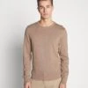 Pier OneBASIC CREWNECK - Stickad Tröja - Mottled Beige