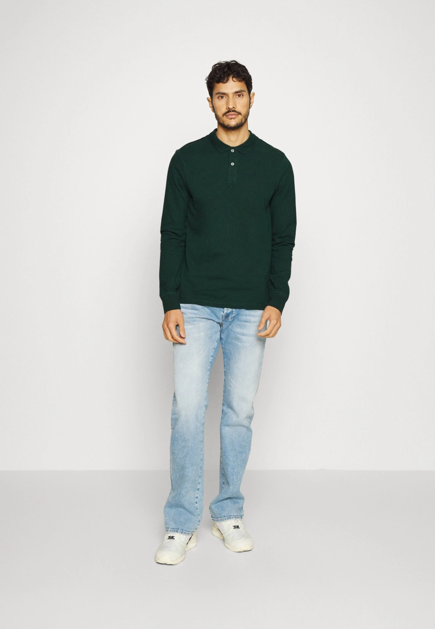 Pier OneLONG SLEEVE 2 PACK - Piké - Dark Grey/khaki 3 Pier OneLONG SLEEVE 2 PACK - Piké - Dark Grey/khaki