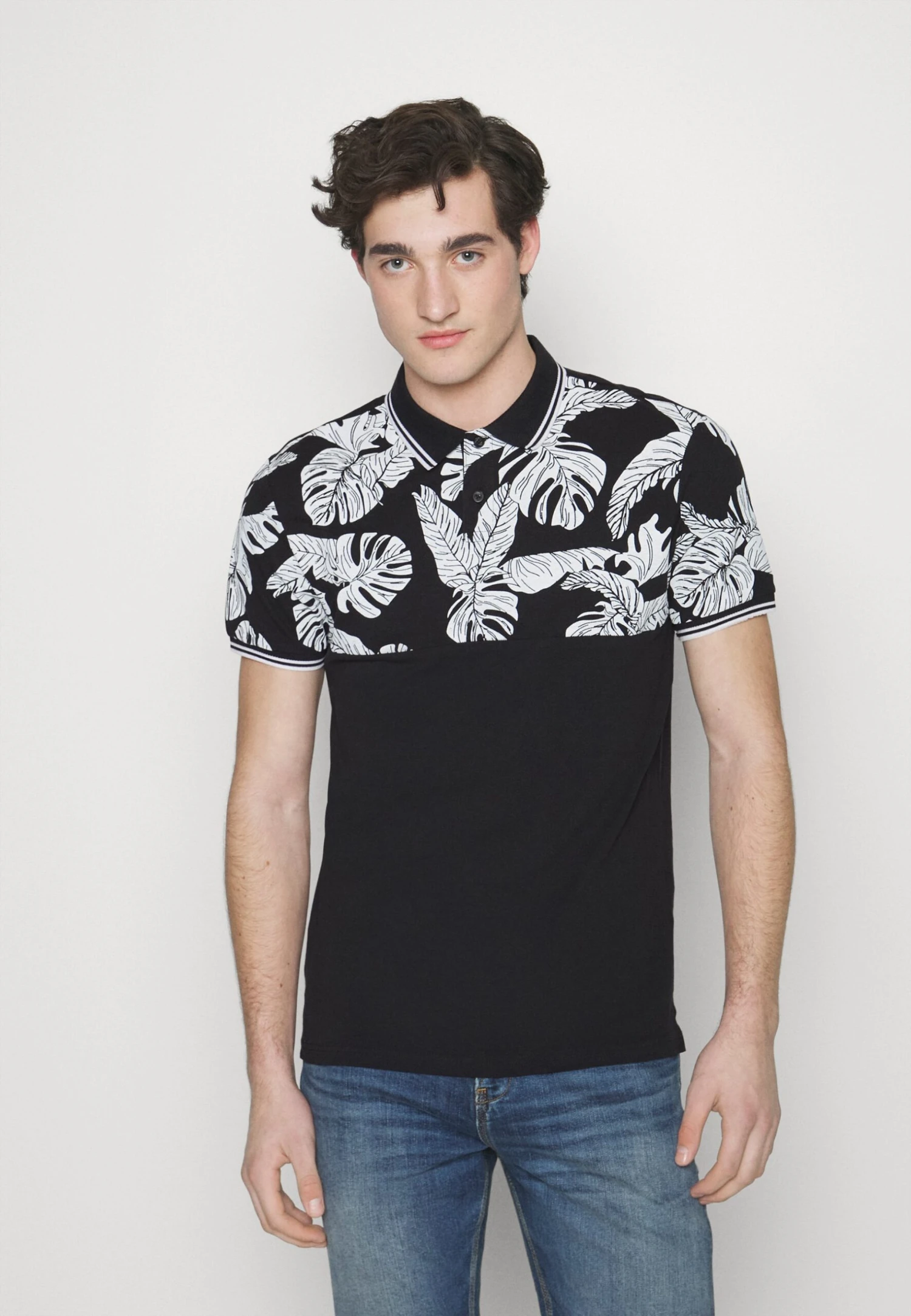 Pier OneYOKE MONO - Piké - Black/white 3 Pier OneYOKE MONO - Piké - Black/white