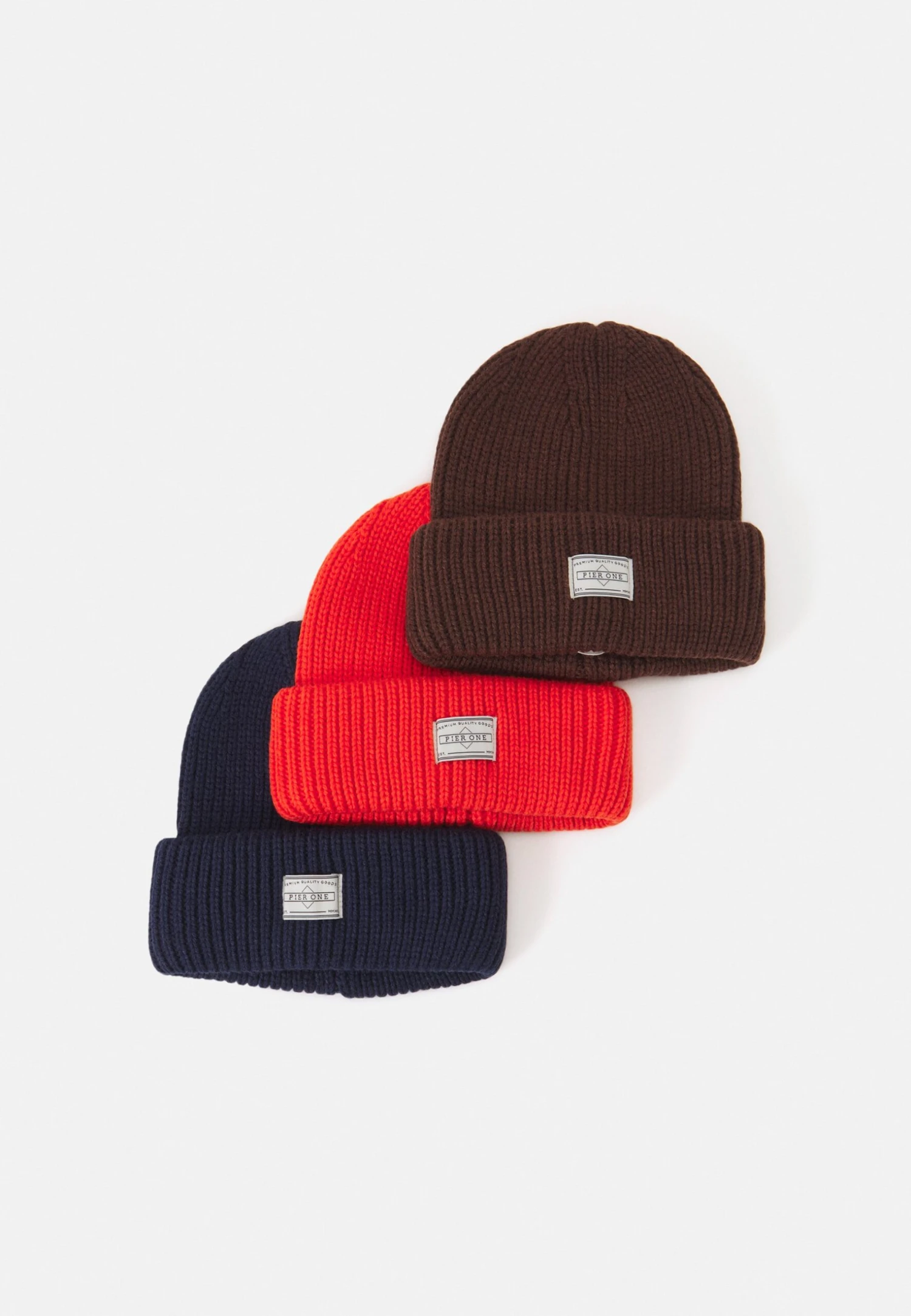 Pier OneUNISEX 3 PACK - Mössa - Brown, Dark Blue, Red 3 Pier OneUNISEX 3 PACK - Mössa - Brown, Dark Blue, Red