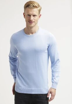 Pier OneBASIC CREWNECK - Stickad Tröja - Light Blue