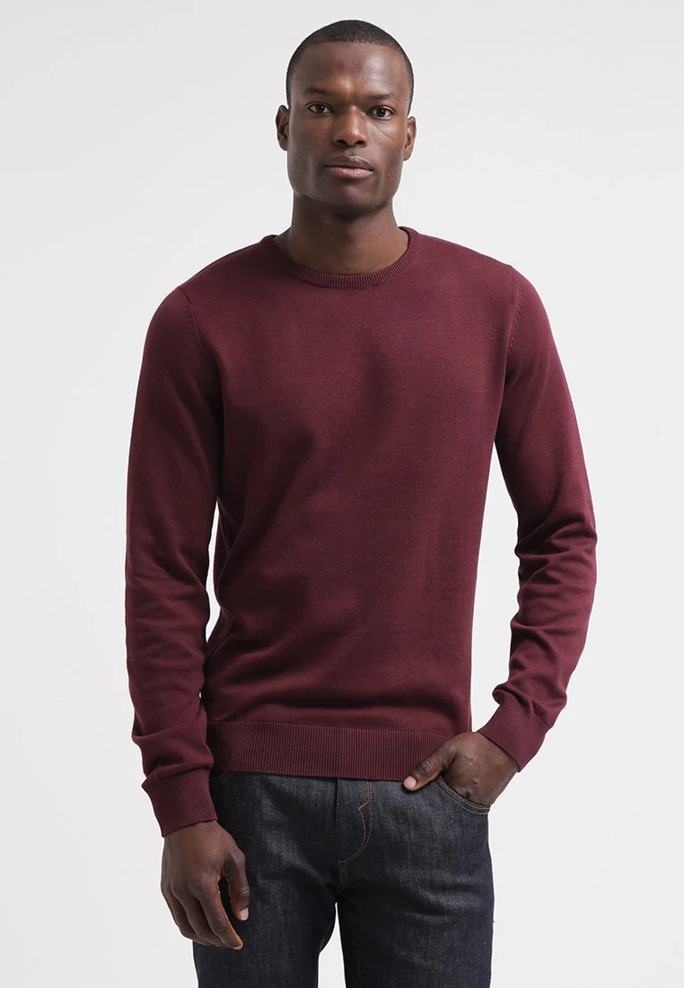 Pier OneBASIC CREWNECK - Stickad Tröja - Bordeaux 3 Pier OneBASIC CREWNECK - Stickad Tröja - Bordeaux